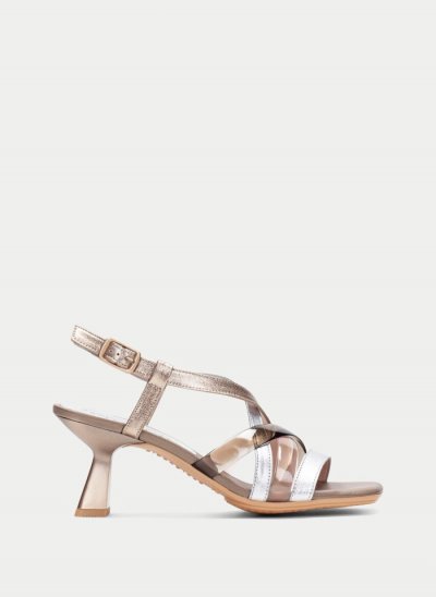 Hispanitas Sandalia Tacón Danielle Plata Oro Hispanitas Sandalia Tacón Danielle Plata Oro